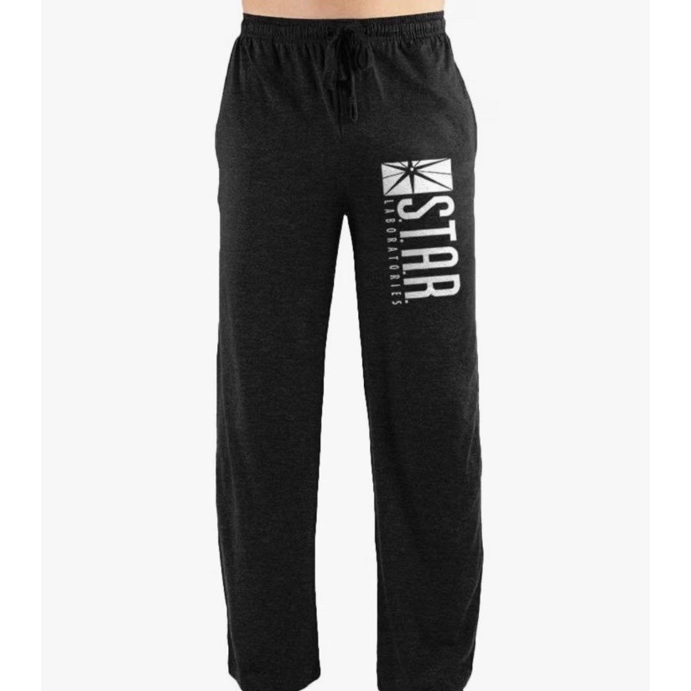 The Flash Mens STAR Laboratories Lounge Pajama Pants L Black